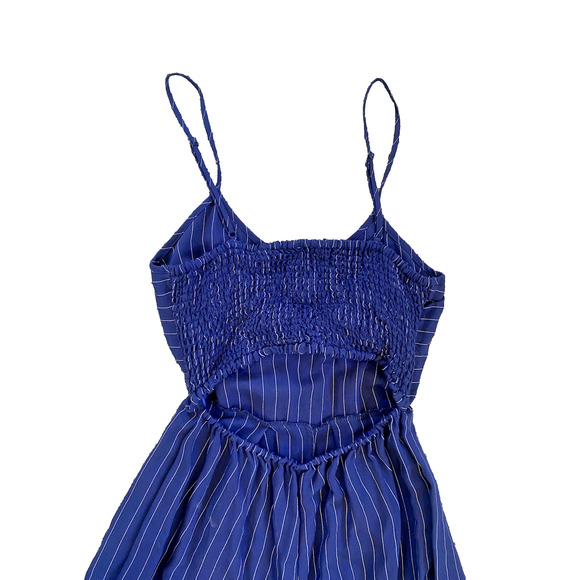 Flying Tomato Jumpsuit Womens Small Blue Nautical Lightweight Wide Leg Anthro - Picture 5 of 12